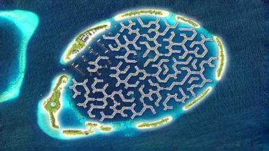 ​معالم مدينة عائمة فوق مياه جزر المالديف